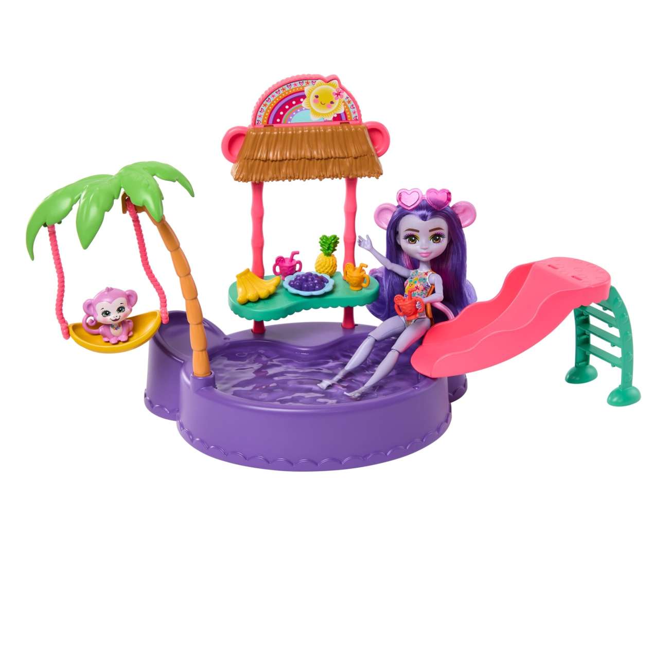 Enchantimals - Coffret Piscine En Forme De Singe - Coffret Poupée - 4 Ans Et +
