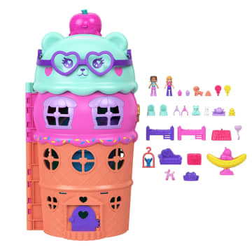 Polly Pocket Lodowy deser – Domek do zabawy Zestaw, 2 mikro lalki i akcesoria Zabawka 4+ - Image 6 of 7