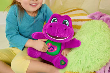 Fisher-Price Barney's World Barney Canterino Peluche, Personaggio Da 25,4 Cm, Canzoni, Suoni E Texture Morbida