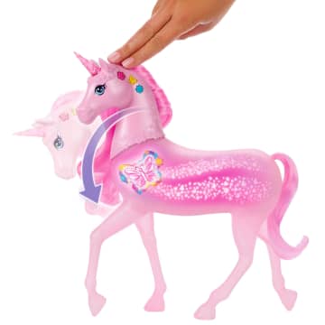 Barbie Unicorno Luci Brillanti, Giocattolo Con 20 Combinazioni Interattive Di Luci, Suoni E Musica - Bild 5 von 6