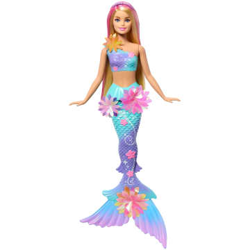 Muñeca De Sirena Mágica De Flores Barbie Con Función De Flores Sorpresa Y Accesorio De Diadema De Perlas