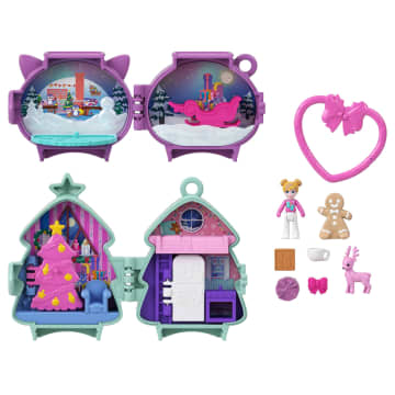 Polly Pocket Feiertags-Schatullen Geschenkset, Stapelbares Schatullen-Spielset Mit Minipuppe, Zubehör Und Haustier, Minispielzeugen, Reisespielzeugen