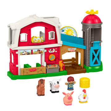 Fisher-Price Little People Divertente Fattoria Animali Felici, Playset, Giocattolo Per L'Apprendimento Per Bimbi Piccoli, Versione Multilingue