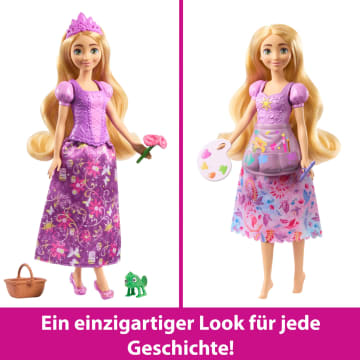 Disney Princess 2-In-1-Geschichten Rapunzel-Modepuppe Mit 2 Oberteilen Zum Anklipsen, 2 Röcken Und 9 Accessoires - Bild 4 von 6