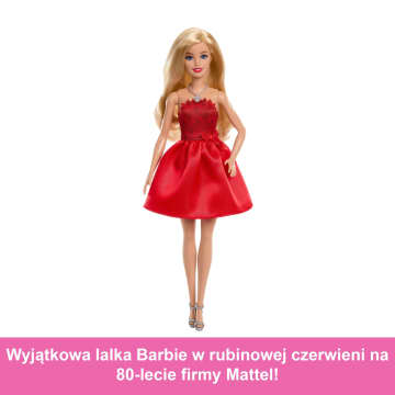 Barbie Mattel 80-lecie Rubinowa sukienka Lalka kolekcjonerska Zabawka 3+