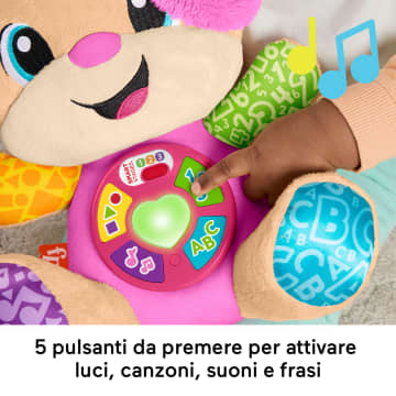 Peluche Musicale Sis Smart Stages Fisher-Price Ridi E Impara Rosa, Giocattolo Musicale Per L'Apprendimento Per Neonati, Versione Multilingue