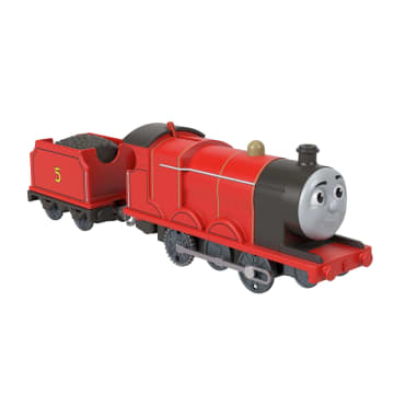 Thomas & Friends By Fisher-Price Motorized Classic James Engine, Battery-Powered Toy Train & Cargo - Image 5 of 6