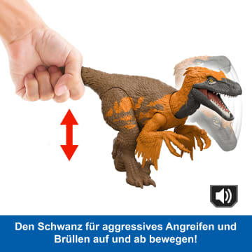 Jurassic World: Die Wiedergeburt Wild Roar Utahraptor Dinosaurierspielzeug Mit Schwanzgesteuertem Beiß-Angriff Und Brüllgeräusch - Image 3 of 6