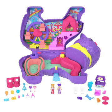 Polly Pocket Gattino Delle Feste, Playset Con 2 Mini Bambole, 23 Accessori A Sorpresa, Tra Cui Cuccioli, Festa Di Compleanno Con Giro Sulla Ruota Panoramica - Image 5 of 6
