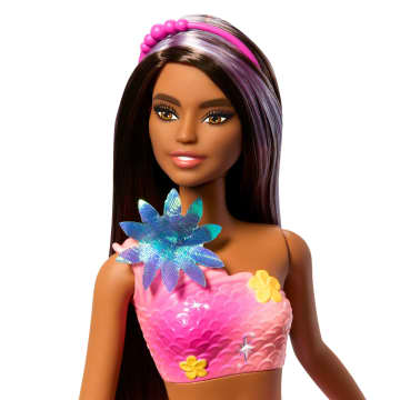 Muñeca De Sirena Mágica De Flores Barbie Con Función De Flores Sorpresa Y Accesorio De Diadema De Perlas - Image 4 of 6