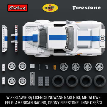 Mattel Brick Shop Klocki Hot Wheels Elite Series Corvette Grand Sport Samochód do zbudowania 918 elementów Zabawka Zestaw konstrukcyjny dla kolekcjonerów