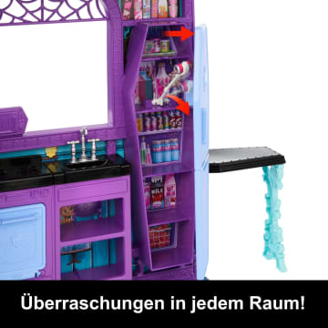 Monster High Buh-Tique Hotel Puppenhaus Mit Gruseligen Überraschungen in Jedem Raum Und Mehr Als 13 Zubehörteilen - Imagen 4 de 6