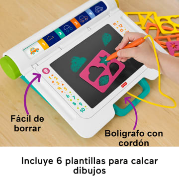 Escritorio Aprende Y Garabatea De Fisher-Price, Pizarra Para Escribir Y Dibujar Sin Ensuciar Con Pantalla Lcd Para Niños Y Niñas - Image 3 of 6