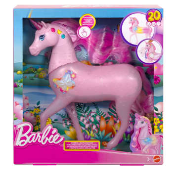 Barbie Unicorno Luci Brillanti, Giocattolo Con 20 Combinazioni Interattive Di Luci, Suoni E Musica