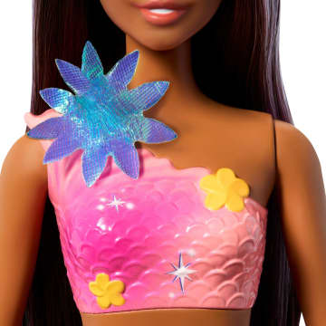 Muñeca De Sirena Mágica De Flores Barbie Con Función De Flores Sorpresa Y Accesorio De Diadema De Perlas