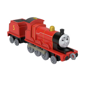 Thomas & Friends By Fisher-Price Large Die-Cast James Engine, Push-Along Toy Train & Cargo Car