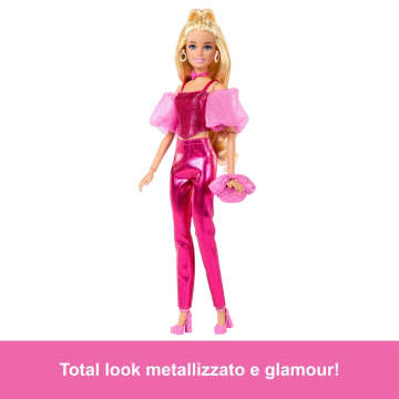 Barbie Deluxe Style Bambola N. 5 Con Abito Rosa Metallizzato, Top A Corsetto E Accessori, Bionda