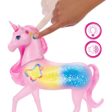Barbie Unicorno Luci Brillanti, Giocattolo Con 20 Combinazioni Interattive Di Luci, Suoni E Musica - Bild 2 von 6