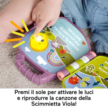 Fisher-Price Il Libro Delle Canzoncine Della Scimmietta Viola Per Neonati E Bambini Con Luci E Suoni, Versione Italiana - Image 3 of 6
