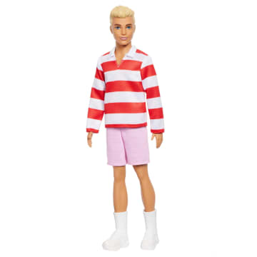 Barbie-Poupée Ken Fashionistas-Avec Haut À Rayures Rouges Et Short