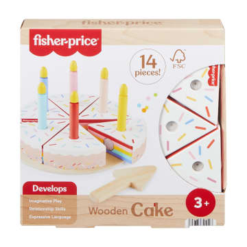 Tarta De Madera De Fisher-Price, Juego De Pastelería Para Edad Preescolar, 14 Piezas De Madera