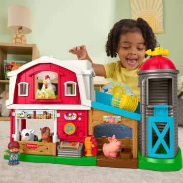 Fisher-Price Little People Divertente Fattoria Animali Felici, Playset, Giocattolo Per L'Apprendimento Per Bimbi Piccoli, Versione Multilingue - Imagen 2 de 5