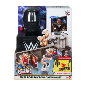 WWE Knuckle Crunchers Final Boss Microphone Playset With The Rock Action Figure & 2 Accessories