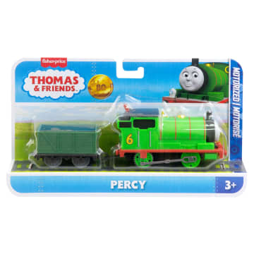 Thomas & Friends By Fisher-Price Motorized Classic Percy Engine, Battery-Powered Toy Train & Cargo