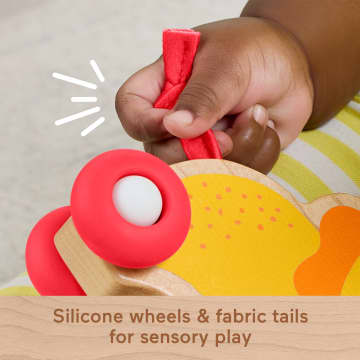 Fisher-Price Wooden Push Along Animals, Lion & Zebra Toy Vehicles For Baby Crawling Play - Imagen 3 de 5