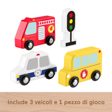 Pacchetto Di Veicoli in Legno Di Fisher-Price, Giocattoli A Spinta Per Il Gioco Di Finzione, 4 Pezzi in Legno; Per Bambini Piccoli - Imagen 5 de 6