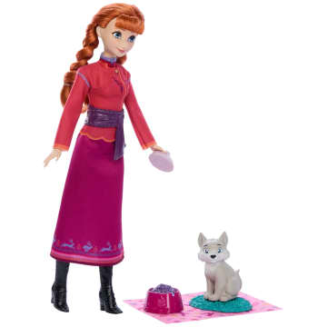 Disney Die Eiskönigin Anna-Modepuppe Und Wolfsjunges-Figur Mit 4 Pflegezubehörteilen, Vom Film Inspiriert - Imagen 4 de 6