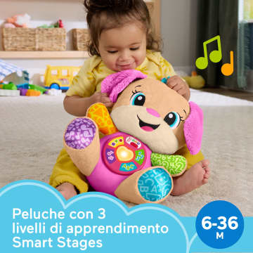 Peluche Musicale Sis Smart Stages Fisher-Price Ridi E Impara Rosa, Giocattolo Musicale Per L'Apprendimento Per Neonati, Versione Multilingue