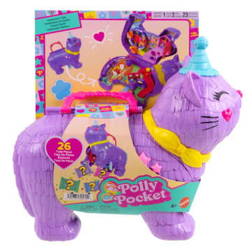 Polly Pocket Gattino Delle Feste, Playset Con 2 Mini Bambole, 23 Accessori A Sorpresa, Tra Cui Cuccioli, Festa Di Compleanno Con Giro Sulla Ruota Panoramica - Image 6 of 6