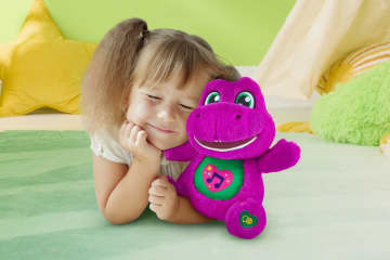Fisher-Price Barney's World Barney Canterino Peluche, Personaggio Da 25,4 Cm, Canzoni, Suoni E Texture Morbida
