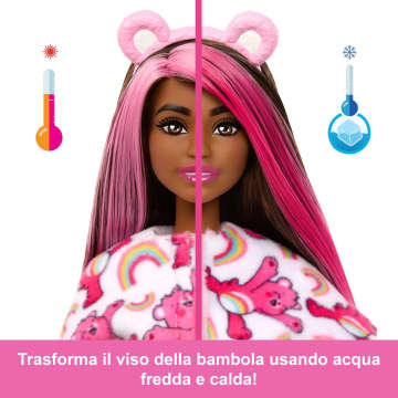 Bambola Barbie Cutie Reveal Serie Care Bears Con Accessori in Costume Di Peluche Di Cheer Bear, 10 Sorprese - Image 4 of 6
