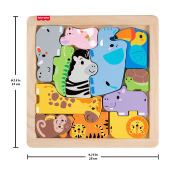 Fisher-Price Puzzle Animali in Legno, Giocattolo Cercaforme Per Bambini, 13 Pezzi in Legno - Imagen 6 de 6