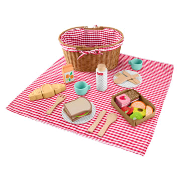 Fisher-Price Ξύλινο Καλάθι Για Πικ Νικ Παιχνίδι Μίμησης Για Παιδιά Προσχολικής Ηλικίας, 31 Ξύλινα Κομμάτια