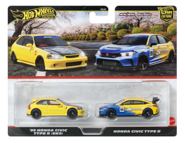 Hot Wheels Premium Car Culture Spoon Honda 2-Pack, 1:64 Scale Toy Cars For The Adult Collector
