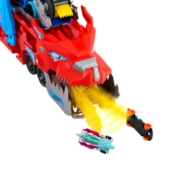 Dragón Transportador Con Ataque Doble Definitivo De Hot Wheels City Con 2 Coches De Juguete A Escala 1:64 - Image 4 of 6