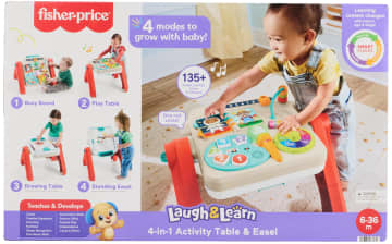 Fisher-Price 4-In-1 Spieltisch Und Staffelei, Babys Und Kleinkinder, Elektronisches Lernspielzeug, Mehrsprachige Version