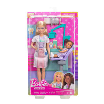 Diş Hekimi Barbie, Sarışın Bebek, 1 Çocuk Figürü, Doktor Temalı Mobilya Ve Aksesuarlar