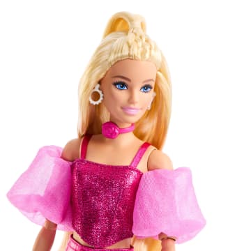 Muñeca N. 5 De Barbie Deluxe Style Con Conjunto Rosa Metalizado, Top Estilo Corsé Brillante Y Accesorios, Pelo Rubio - Bild 2 von 6