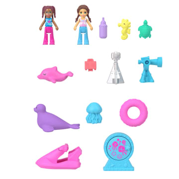 Polly Pocket-Sauvetage Du Dauphin-Coffret 2 Mini-Figurines Et Animaux - Image 3 of 5