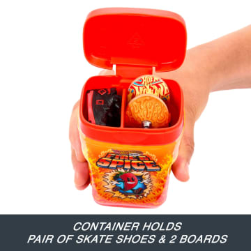 Hot Wheels Skate Flavor Container With 2 Exclusive Fingerboards And 1 Pair Of Removable Skate Shoes in Storage Case