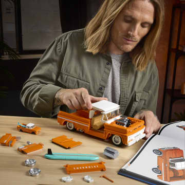 Conjunto De Construcción De La Camioneta Custom'62Chevy De Hot Wheels De Mattel Brick Shop (858Piezas) Para Coleccionistas
