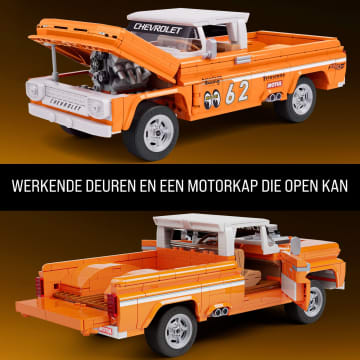Mattel Brick Shop Hot Wheels Custom '62 Chevy Pickup, Bouwspeelgoed (858 Onderdelen), Voor Verzamelaars - Bild 6 von 6