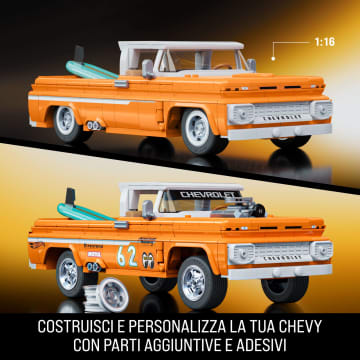 Mattel Brick Shop Hot Wheels Custom ’62 Chevy Pickup, Kit Giocattolo Da Costruire (858 Pezzi) Per Collezionisti