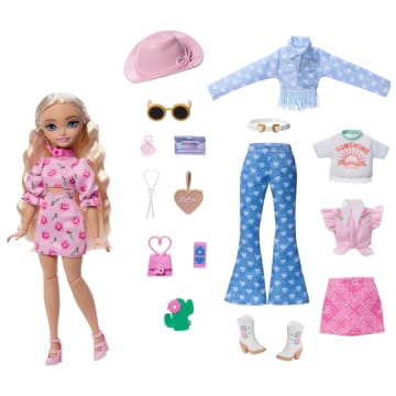Barbie Dream Besties Festival Kombinleri Seti, Çıkarılabilir Kıyafetleri Ve Aksesuarlarıyla Barbie 'Malibu' Bebek - Imagen 3 de 5