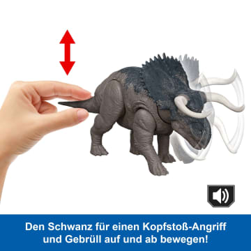 Jurassic World: Die Wiedergeburt Wild Roar Nasutoceratops Dinosaurierspielzeug Mit Schwanzgesteuertem Beiß-Angriff Und Brüllgeräusch - Image 3 of 6