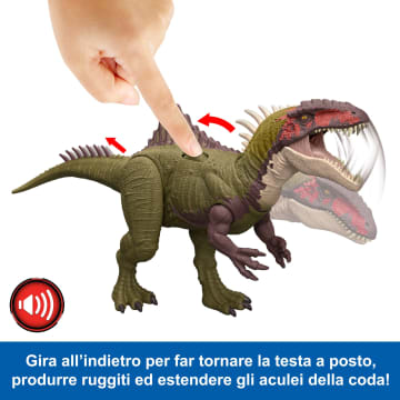 Jurassic World Battaglie Ruggenti Becklespinax Action Figure Dinosauro, Colpo Furioso